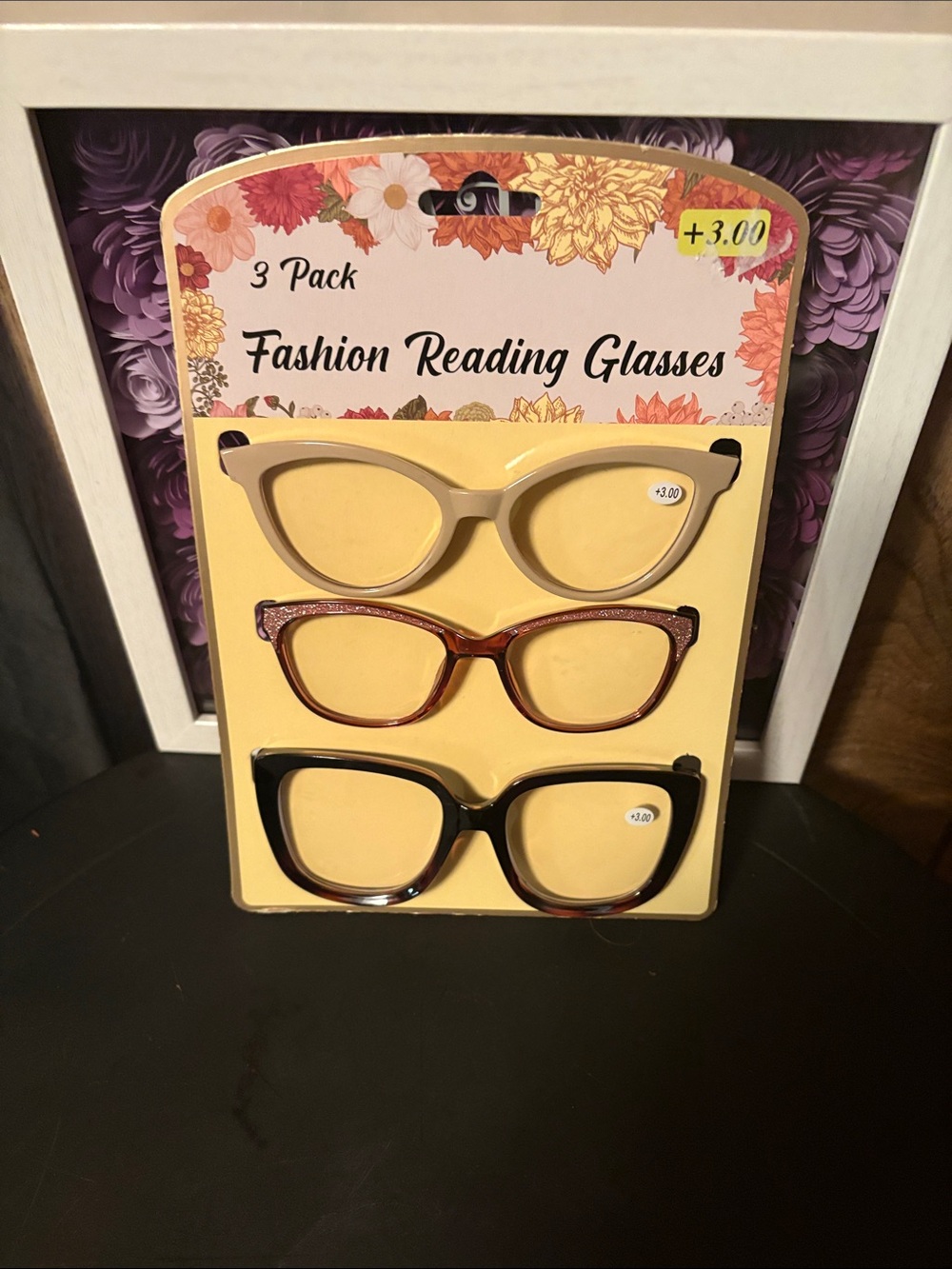 Fashion Reading Glasses 3-Pack - Beige, Brown, Black